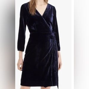 J. Crew Navy Velvet Mini Dress